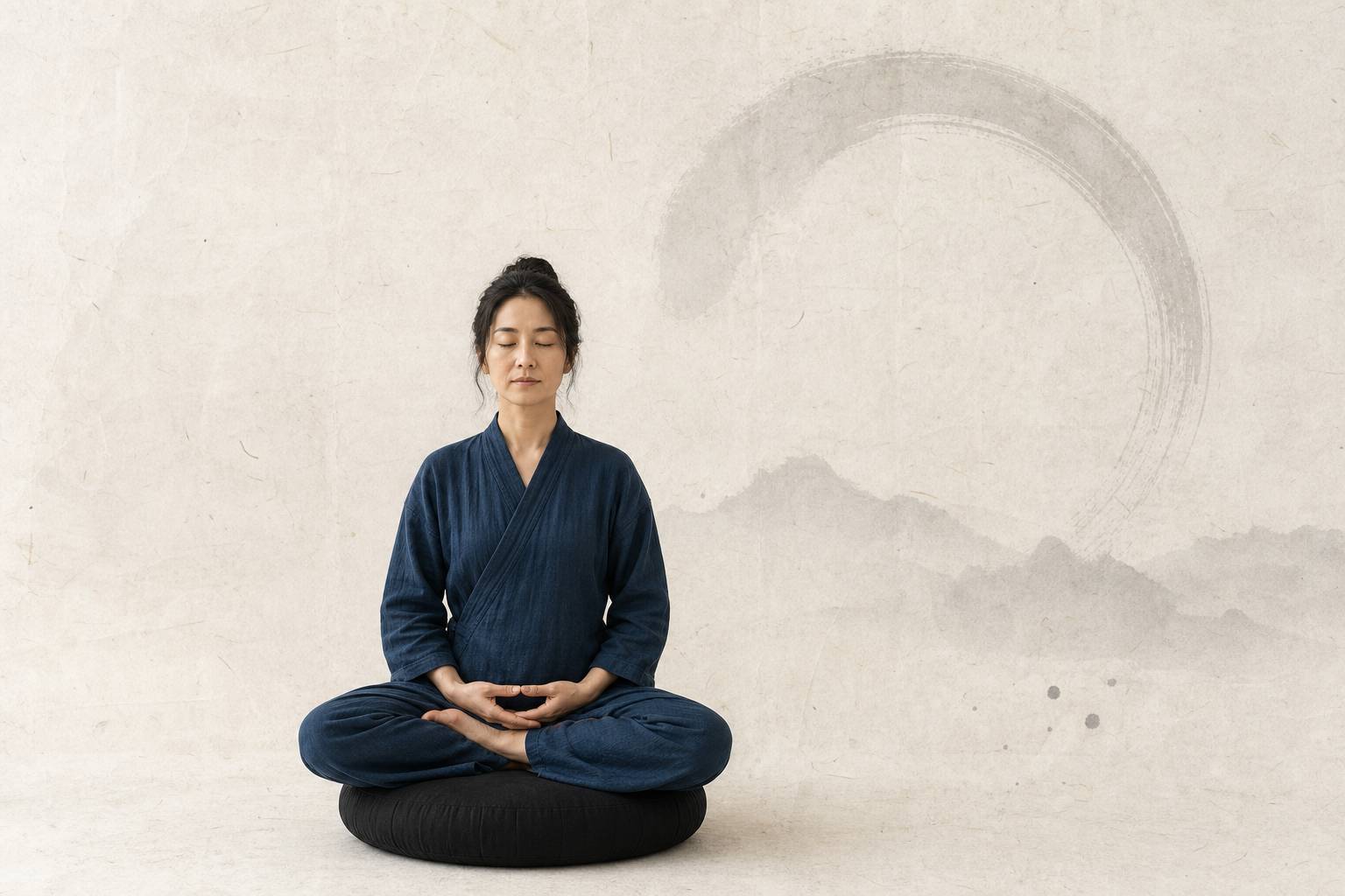 Petit jardin zen miniature avec motifs concentriques dans le sable et râteau