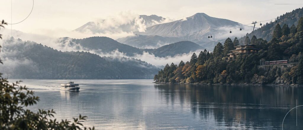 Illustration éditoriale du sujet : Découvrez comment visiter hakone et profiter pleinement de ses attractions