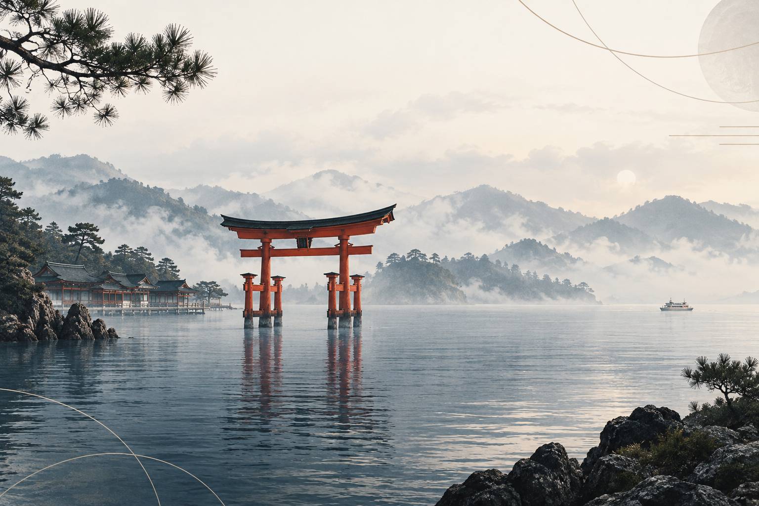 Illustration éditoriale du sujet : Découvrir l'île de miyajima : guide complet pour visiter ce joyau du japon
